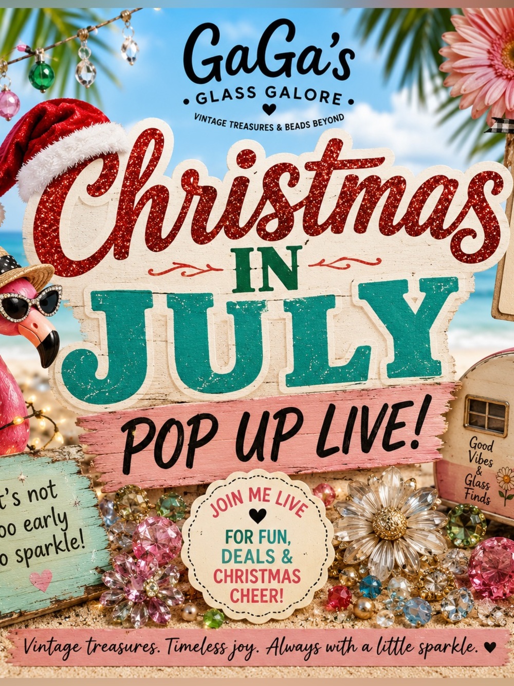 🎄 Christmas in July Pop-Up LIVE | Vintage Treasures, Swarovski, Glass & More! 🎁✨